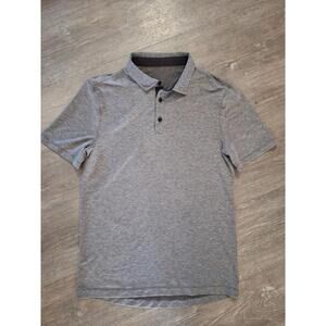 Lululemon Evolution Polo Shirt Mens Heather Gray Performance Casual Golf, 19 PTP
